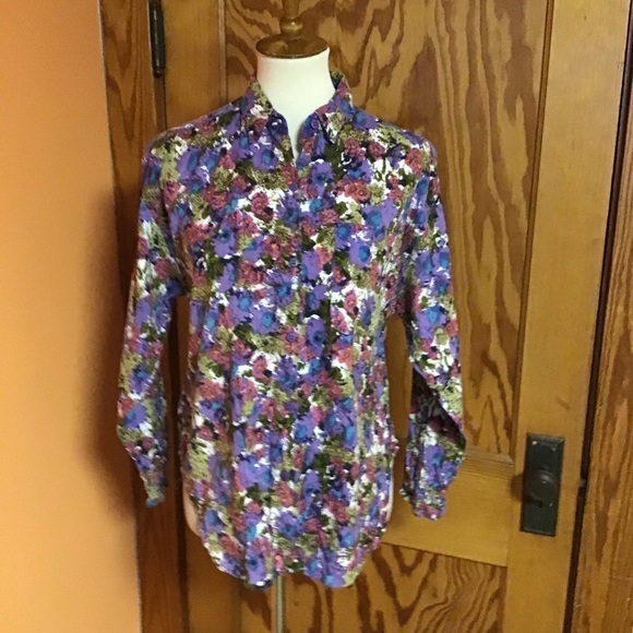 Vintage 80s Gitano floral shirt - Picture 9 of 11